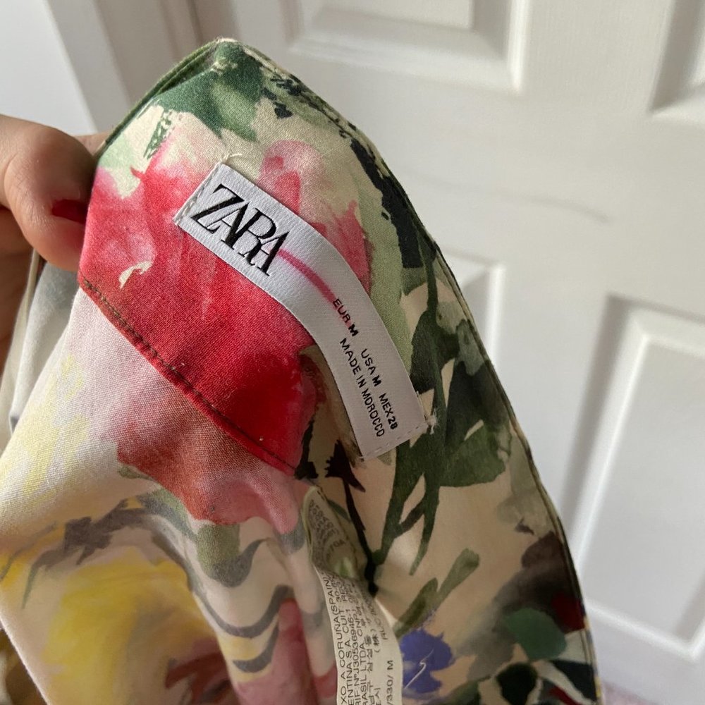 PAINTED FLORAL ZARA MID-LENGTH SKIRT| FLORAL PATTERN SUMMER SKIRT| FLOWY SKIRTS